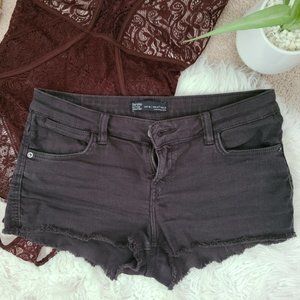 Black low cut jean shorts